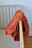 bright maple linen fitted cot sheet